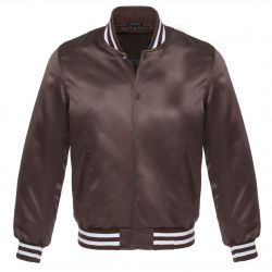 Varsity Satin jacket Brown-White